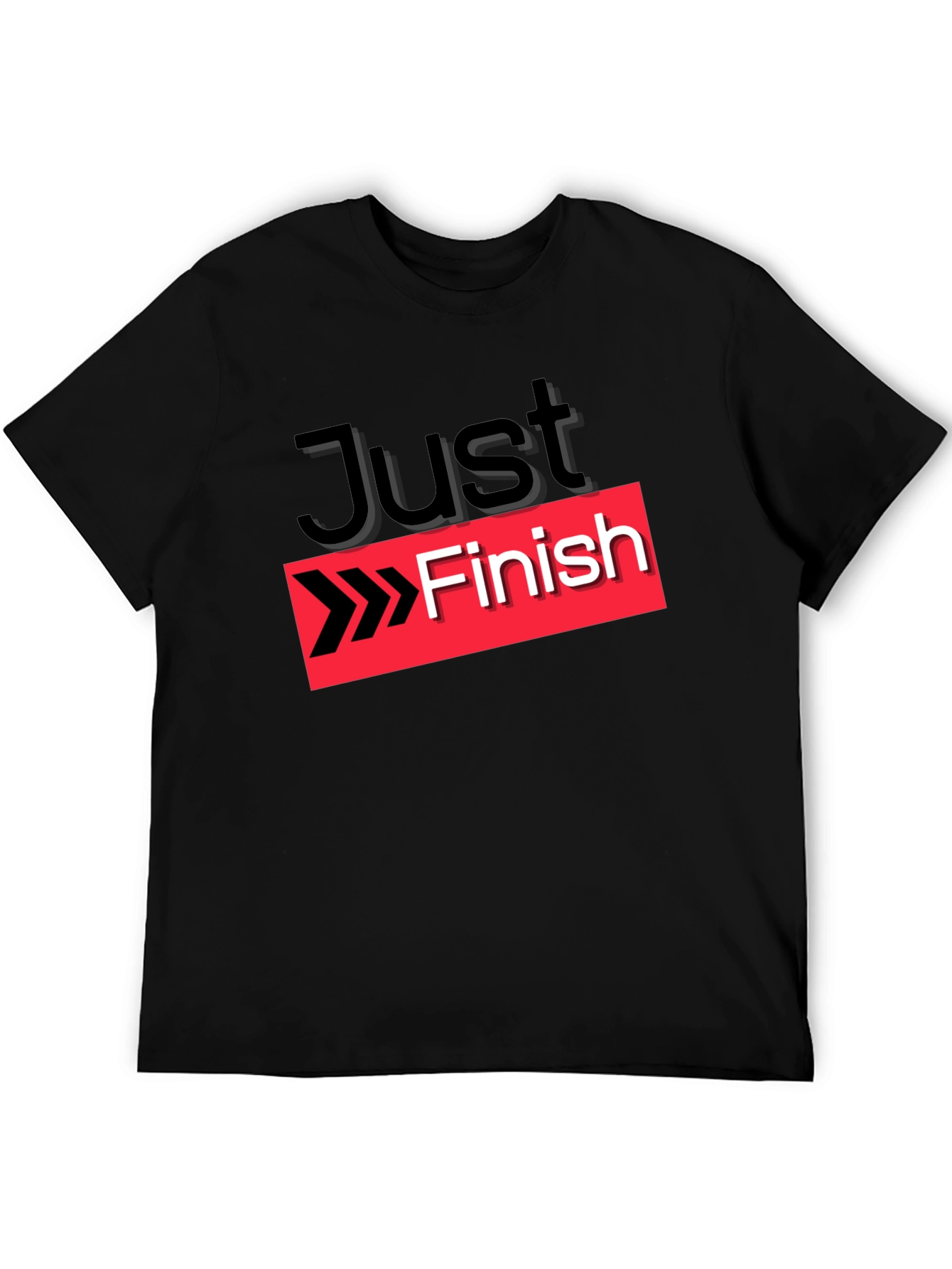 Just Finish Graphic Tee - Motivational Running Shirt