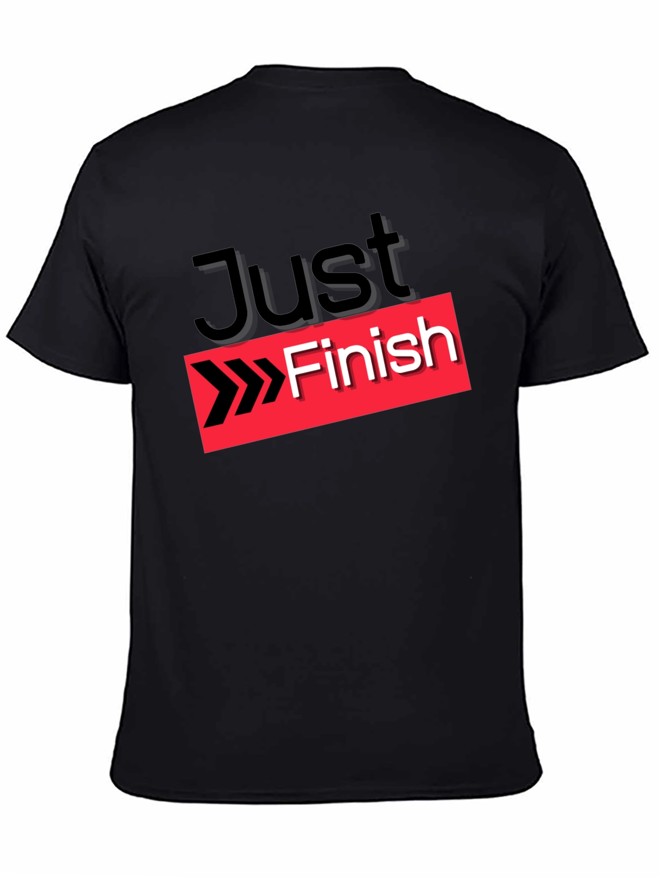 Just Finish Graphic Tee - Motivational Running Shirt