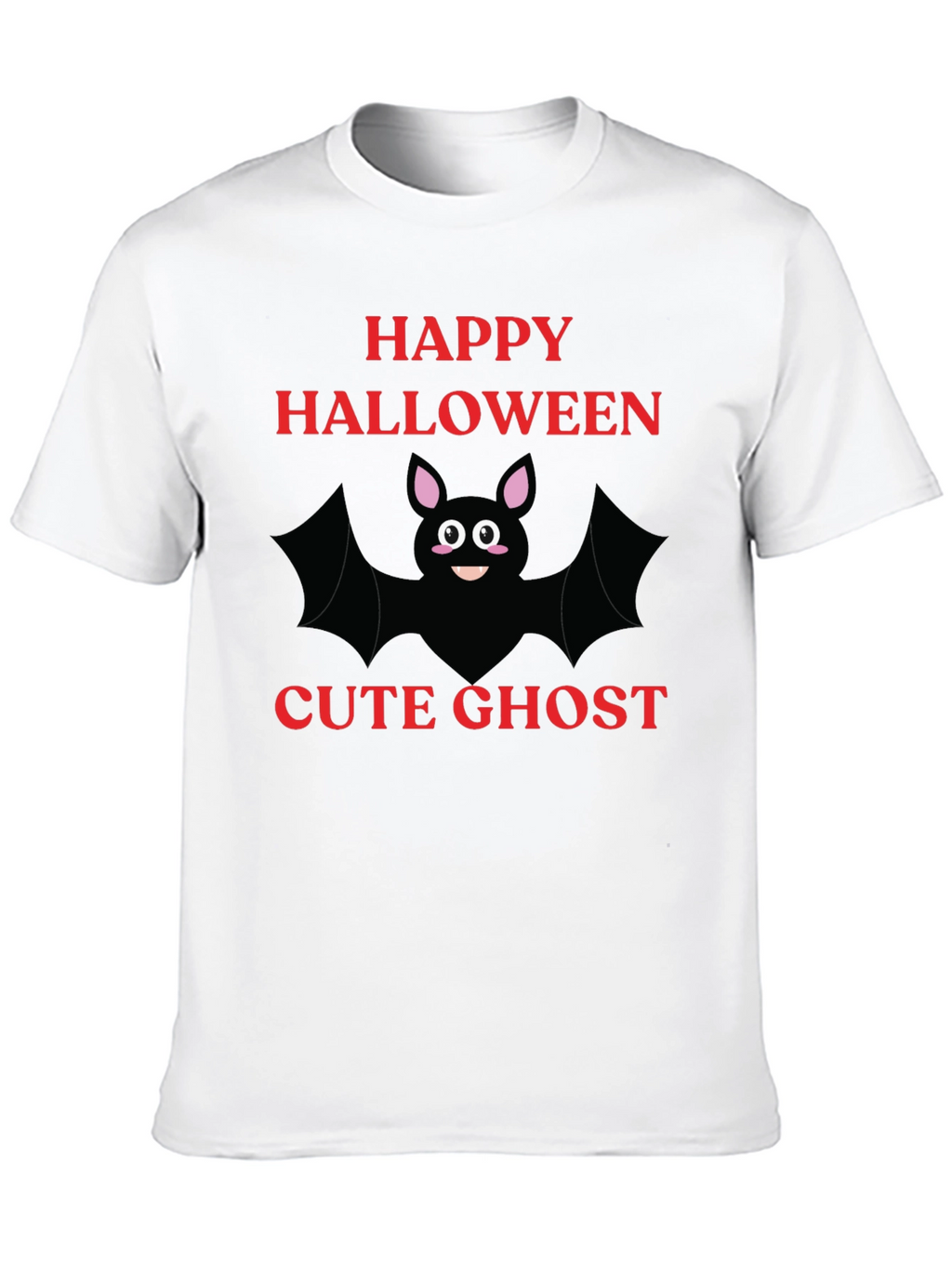 Happy Halloween Cute Ghost Bat Graphic T-Shirt