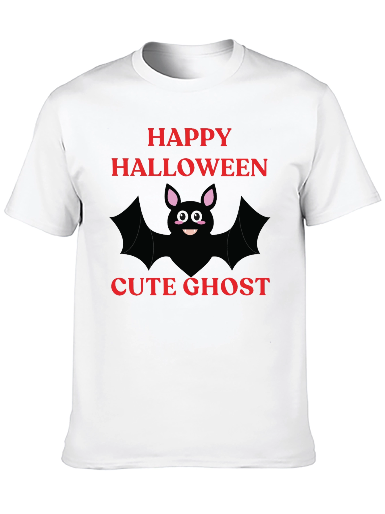Happy Halloween Cute Ghost Bat Graphic T-Shirt