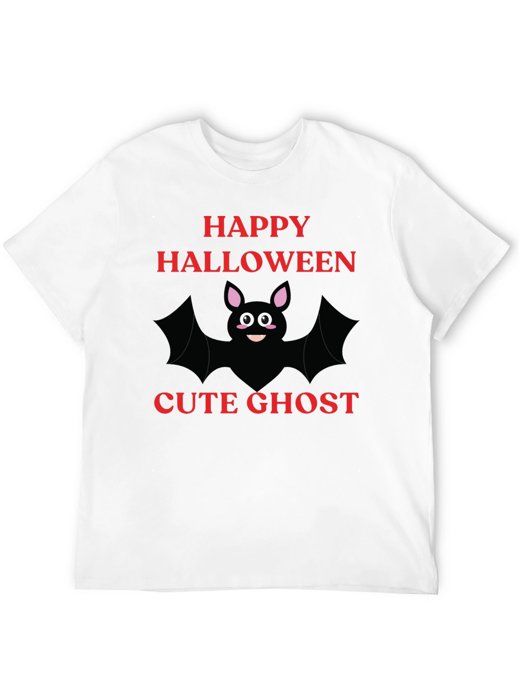 Happy Halloween Cute Ghost Bat Graphic T-Shirt