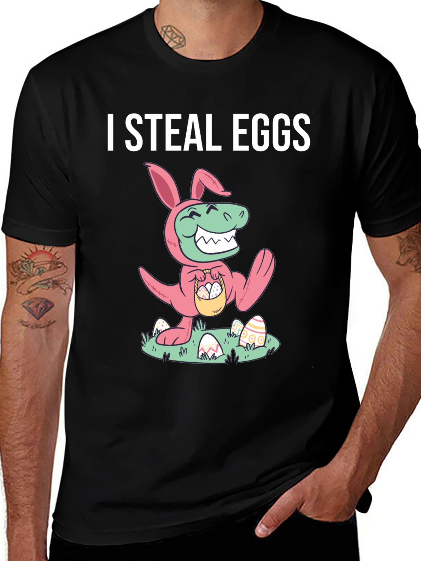 Funny Easter Dinosaur T-Shirt - I Steal Eggs