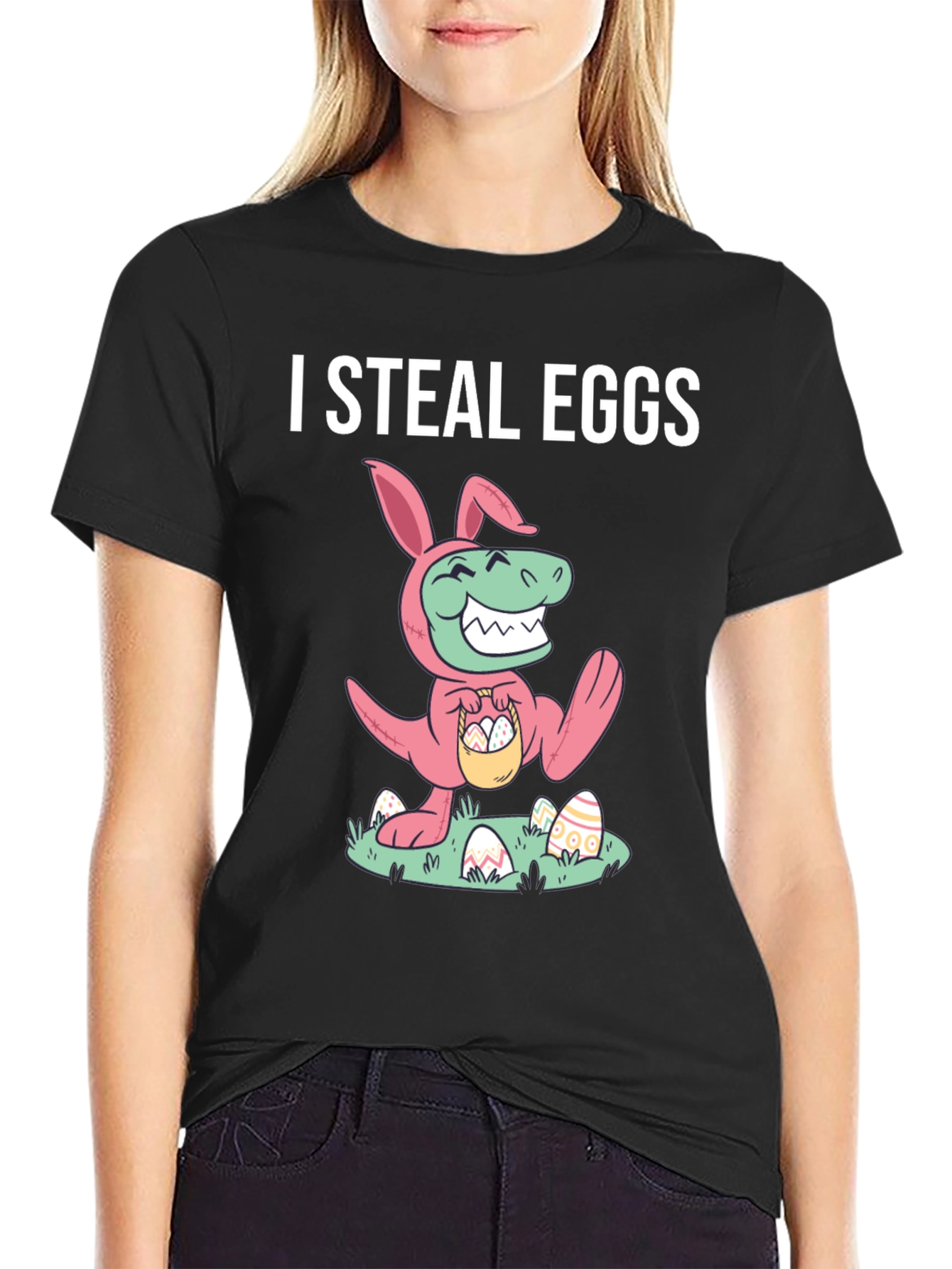 Funny Easter Dinosaur T-Shirt - I Steal Eggs