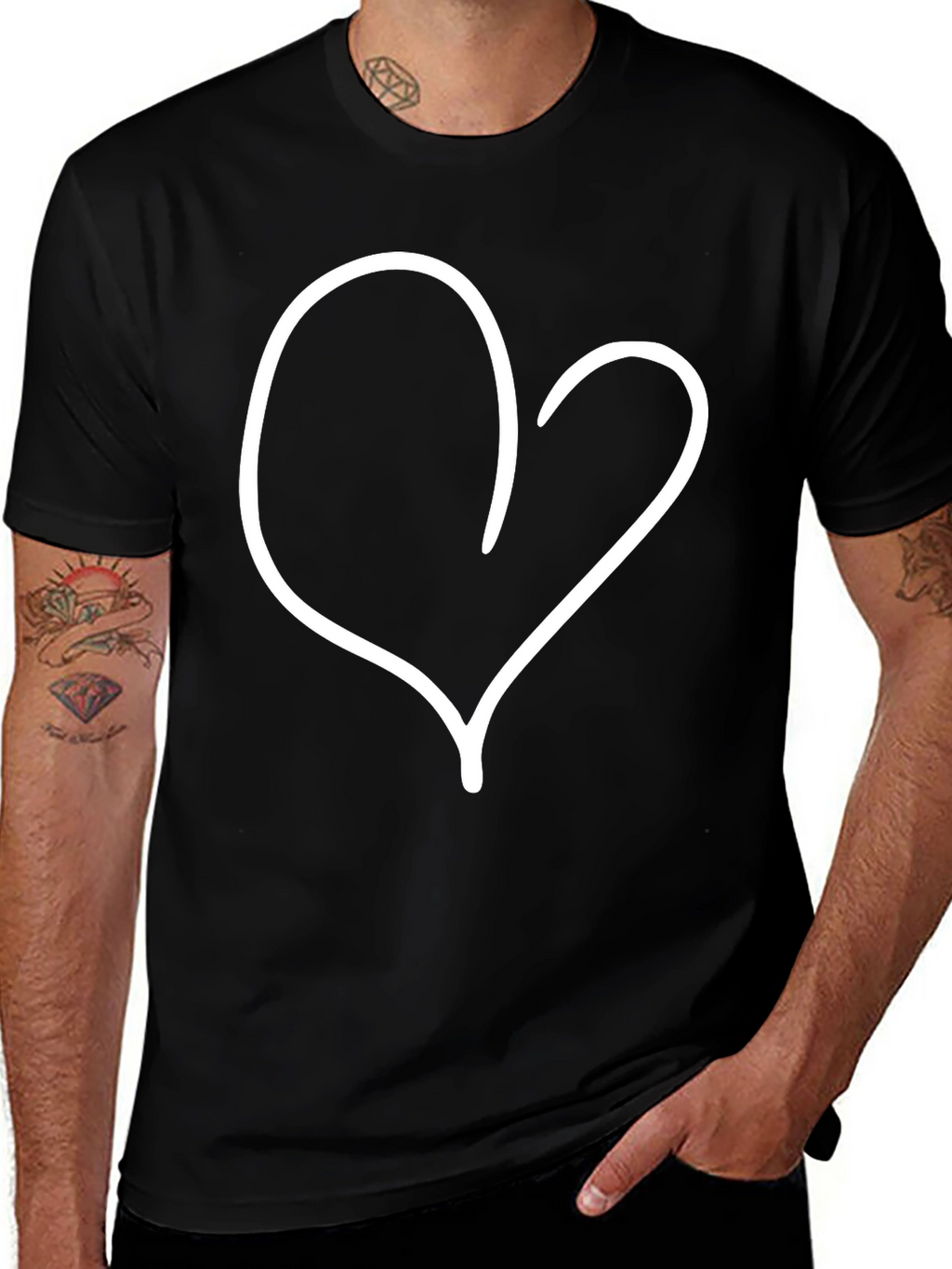 Heart Graphic Black T-Shirt