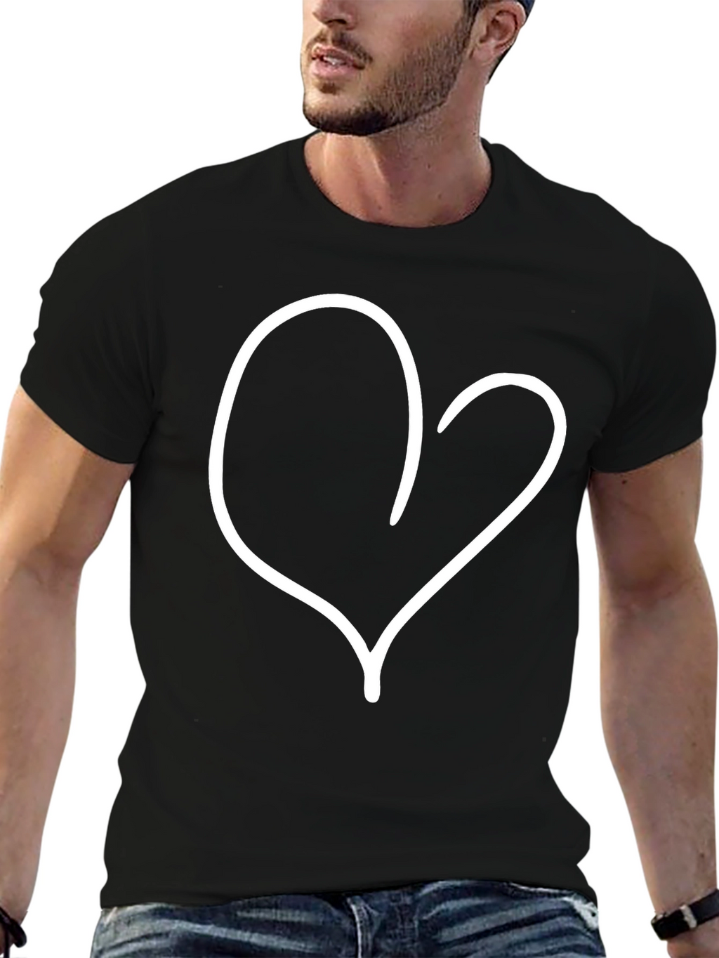 Heart Graphic Black T-Shirt