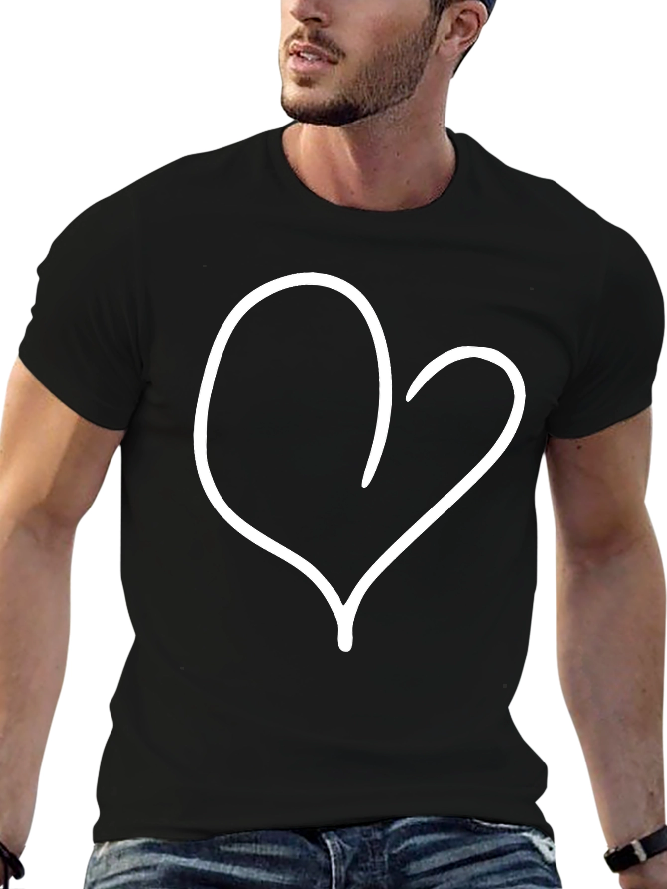 Heart Graphic Black T-Shirt