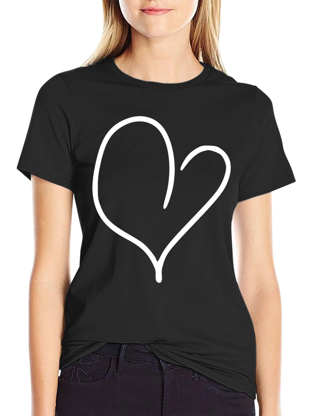 Heart Graphic Black T-Shirt
