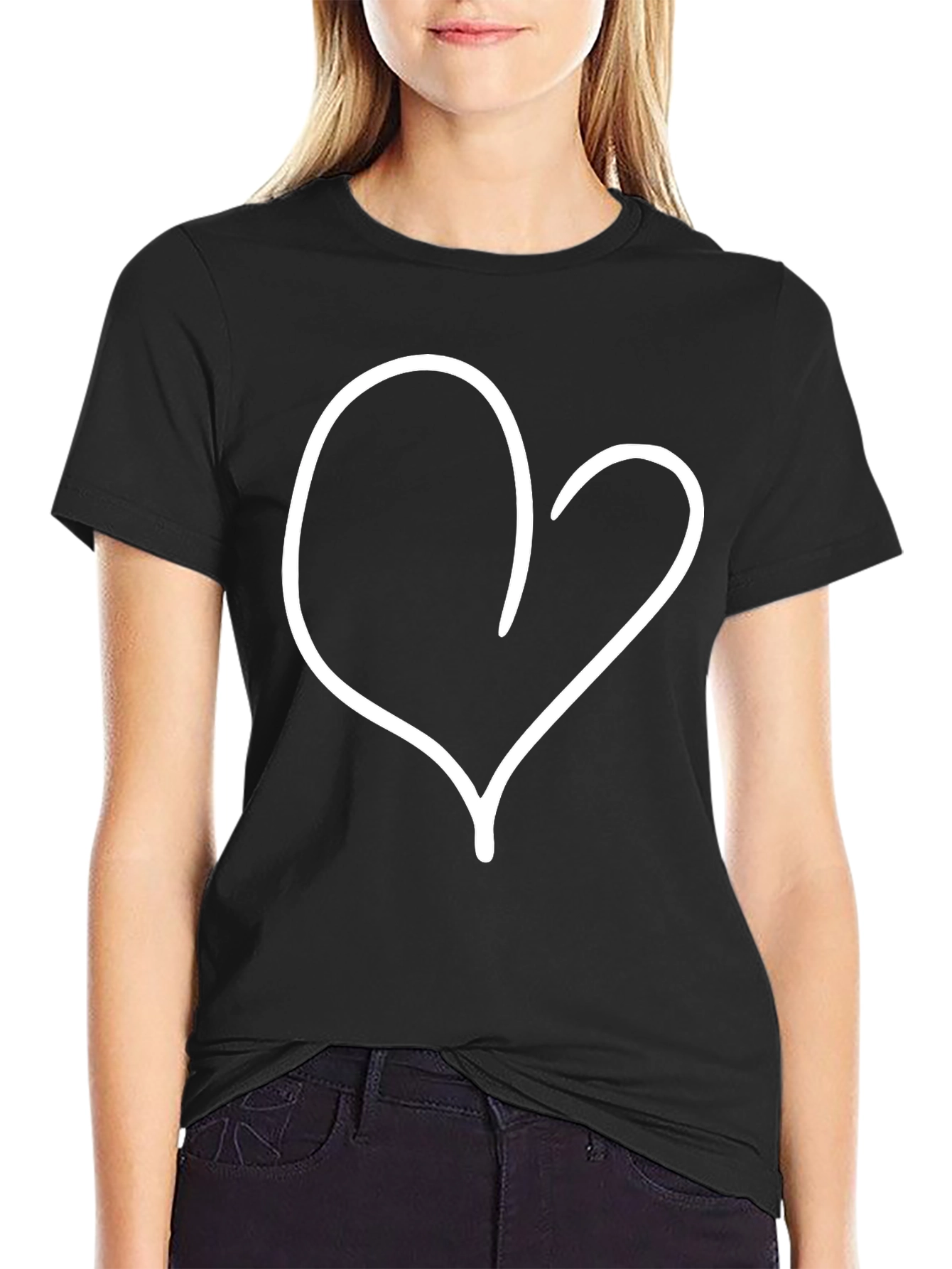 Heart Graphic Black T-Shirt