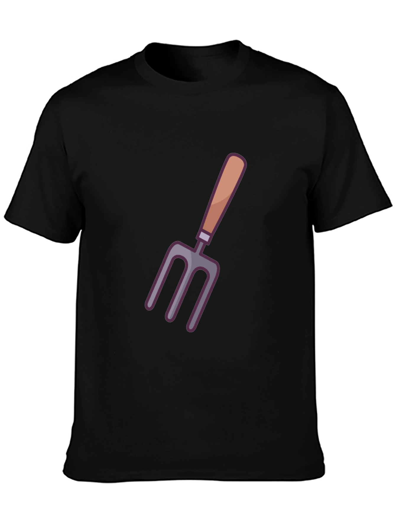 Gardening Fork Graphic Tee - Black Cotton Comfort