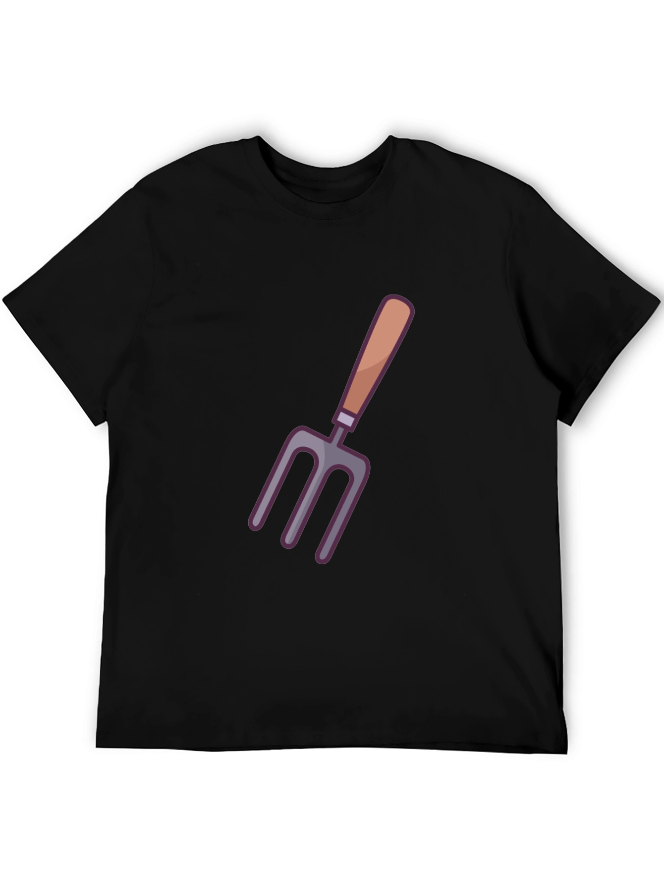 Gardening Fork Graphic Tee - Black Cotton Comfort