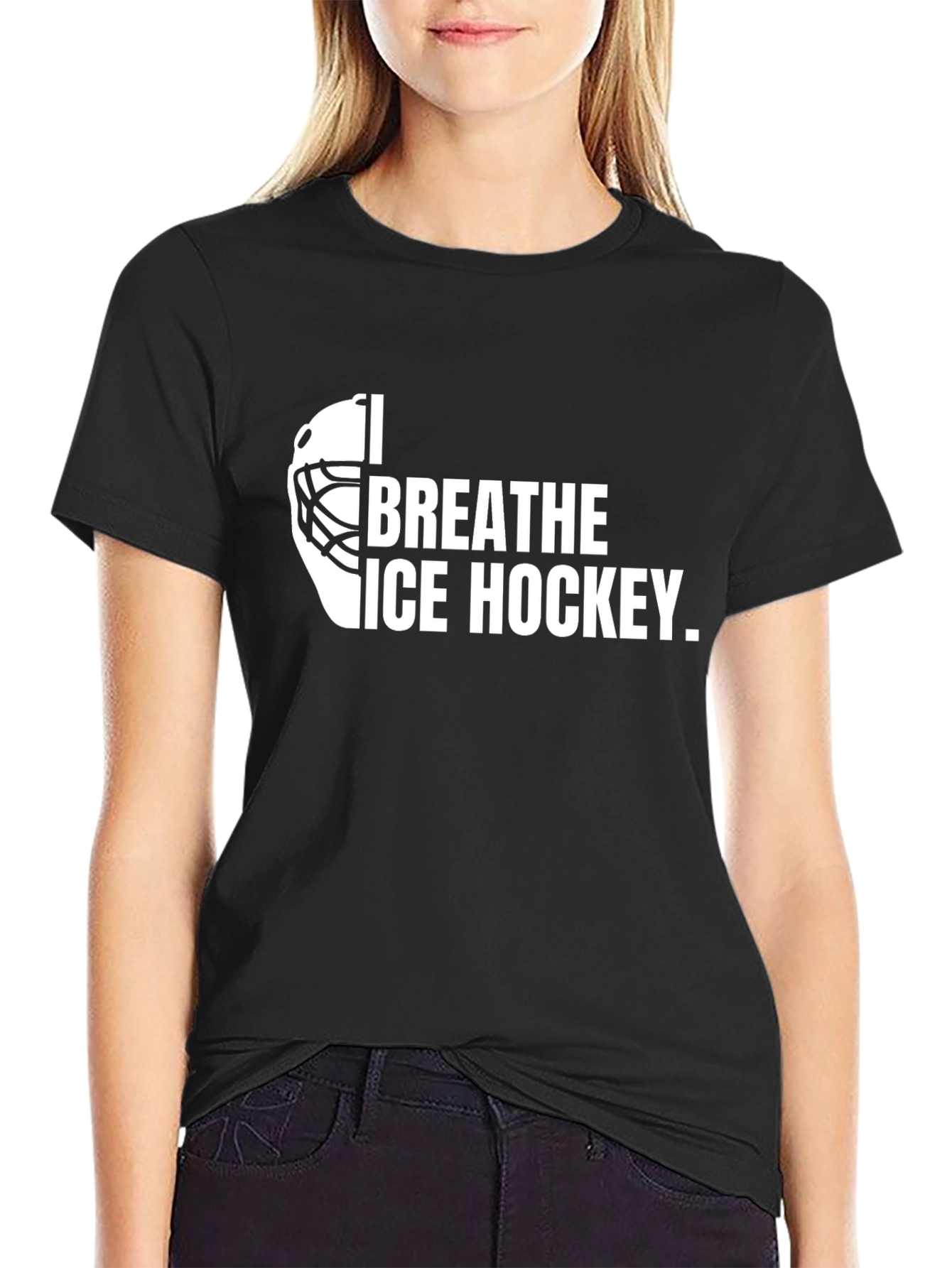 I Breathe Ice Hockey Black T-Shirt
