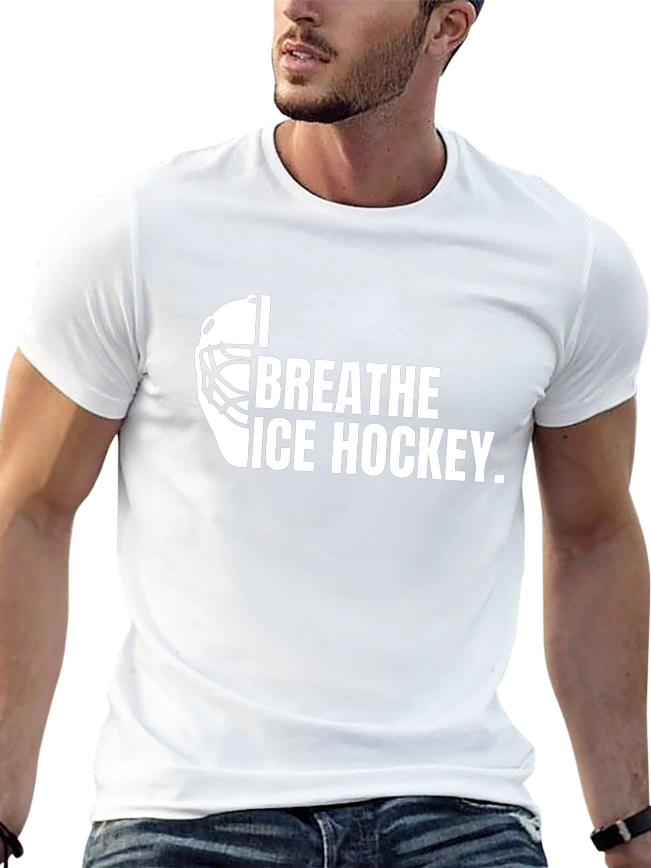 I Breathe Ice Hockey Black T-Shirt