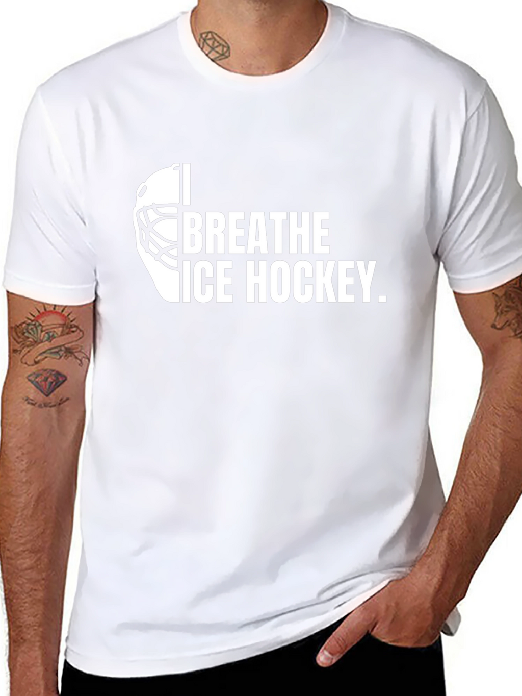 I Breathe Ice Hockey Black T-Shirt