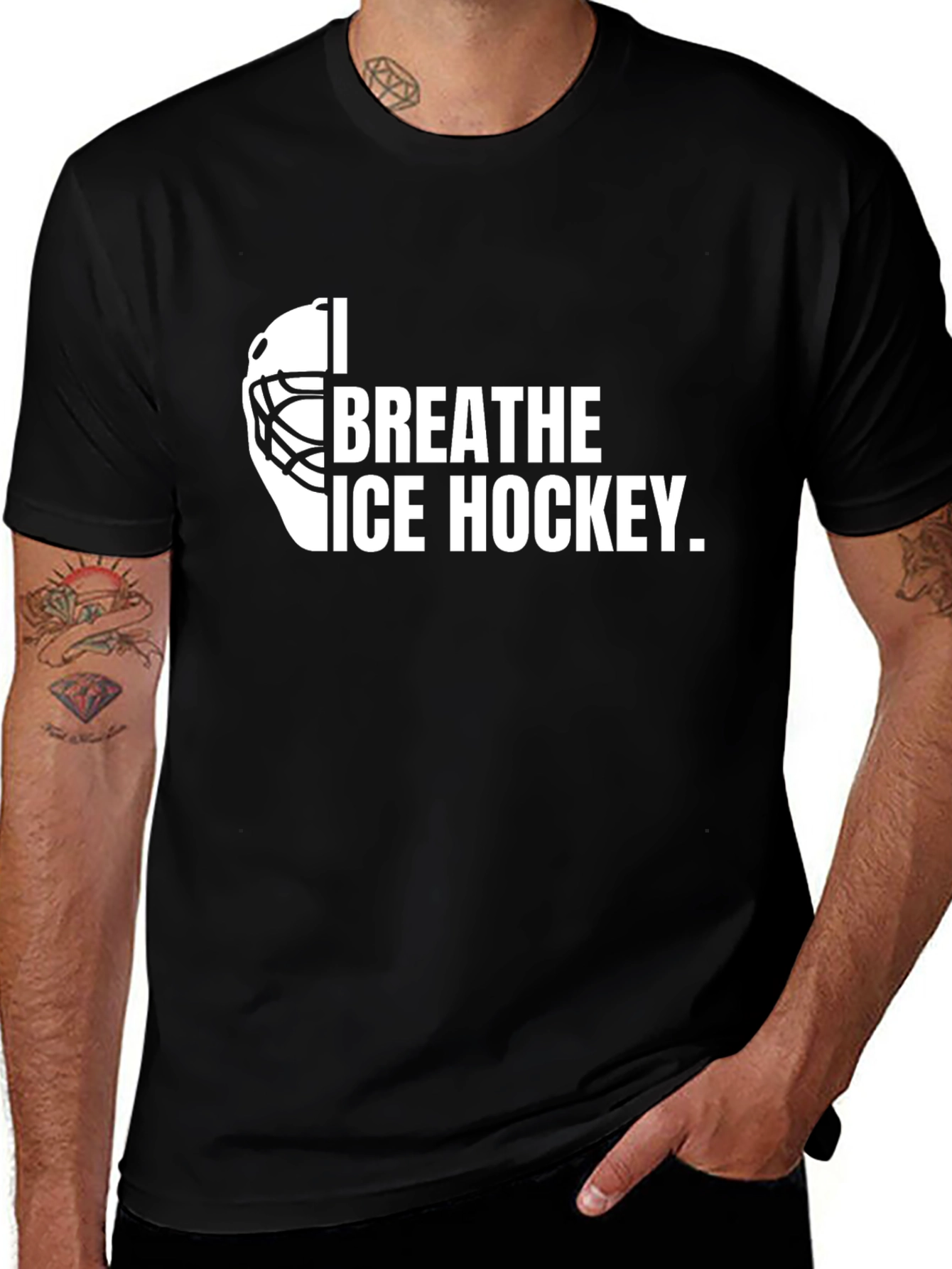 I Breathe Ice Hockey Black T-Shirt