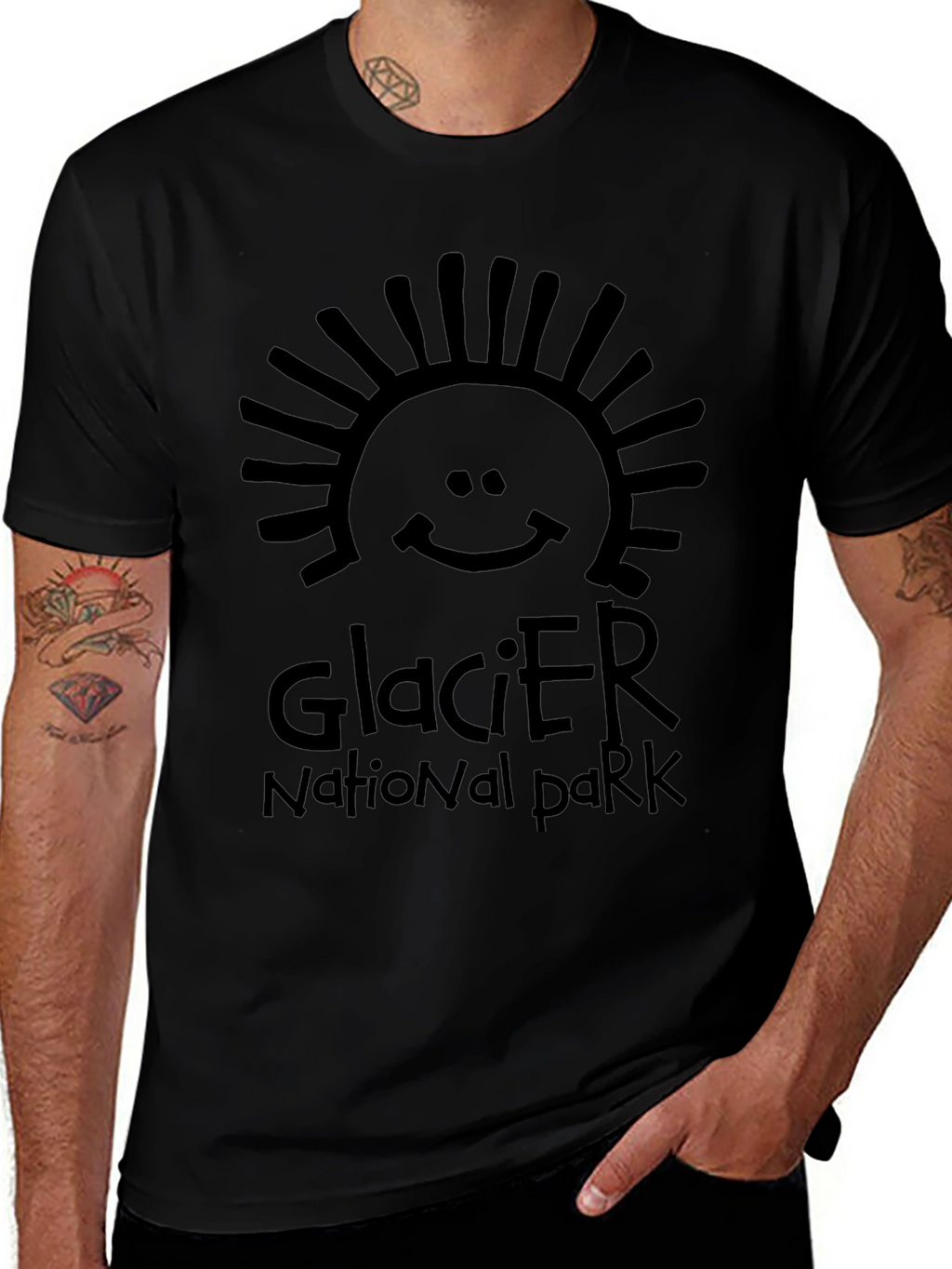 Glacier National Park Graphic Tee - Black