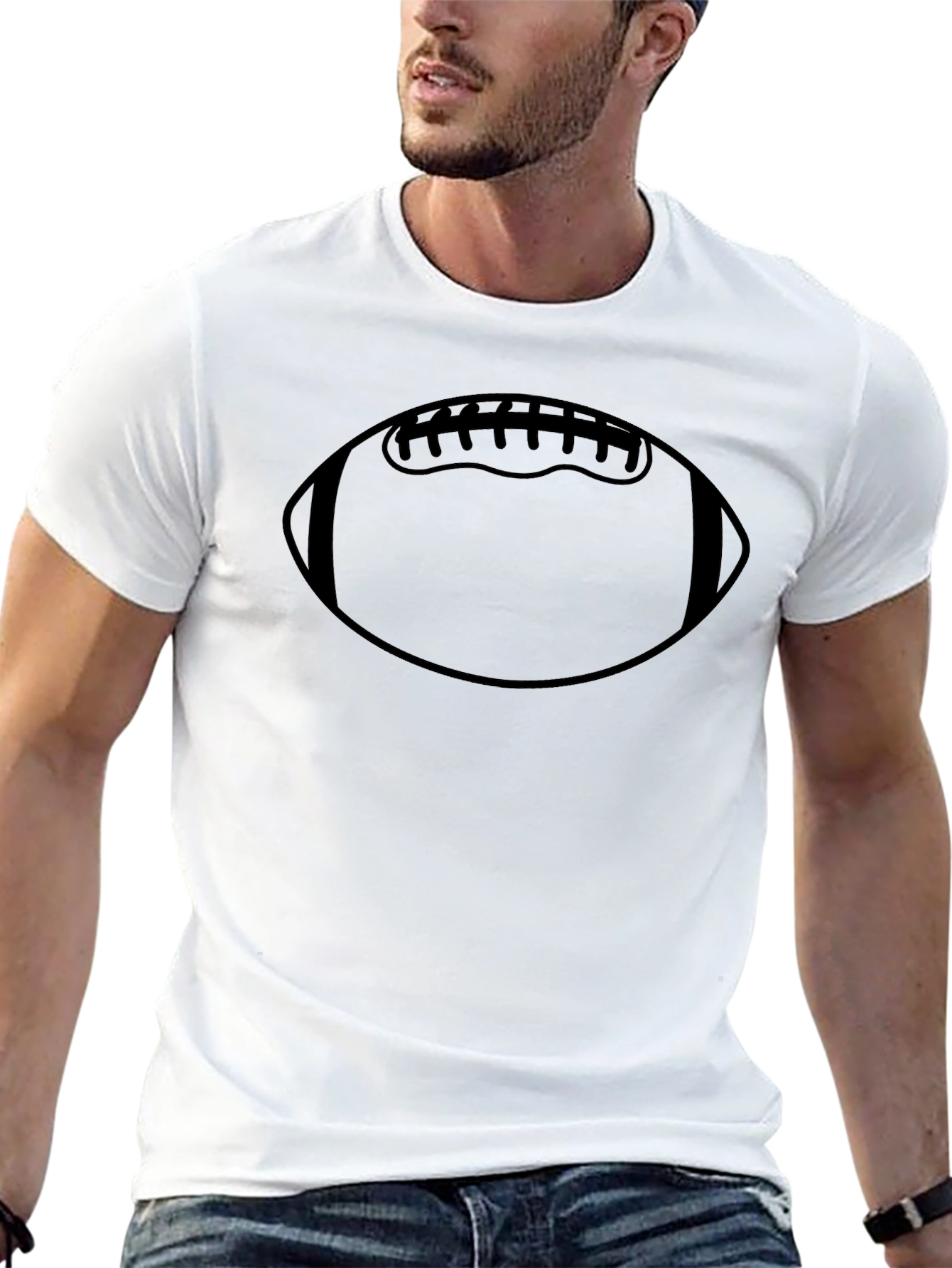 Football Graphic T-Shirt - Casual Black Tee