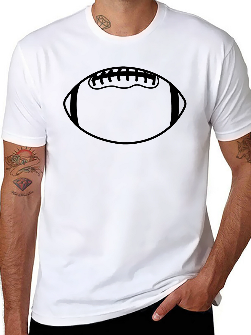 Football Graphic T-Shirt - Casual Black Tee