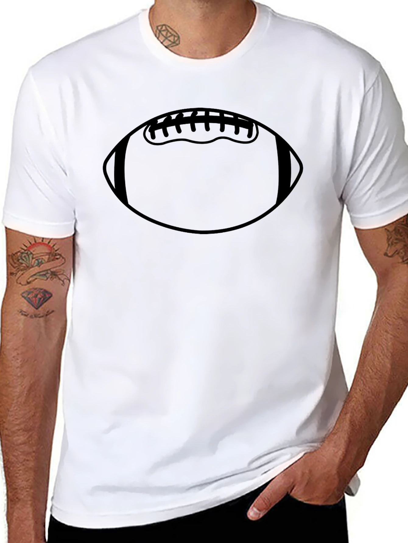 Football Graphic T-Shirt - Casual Black Tee