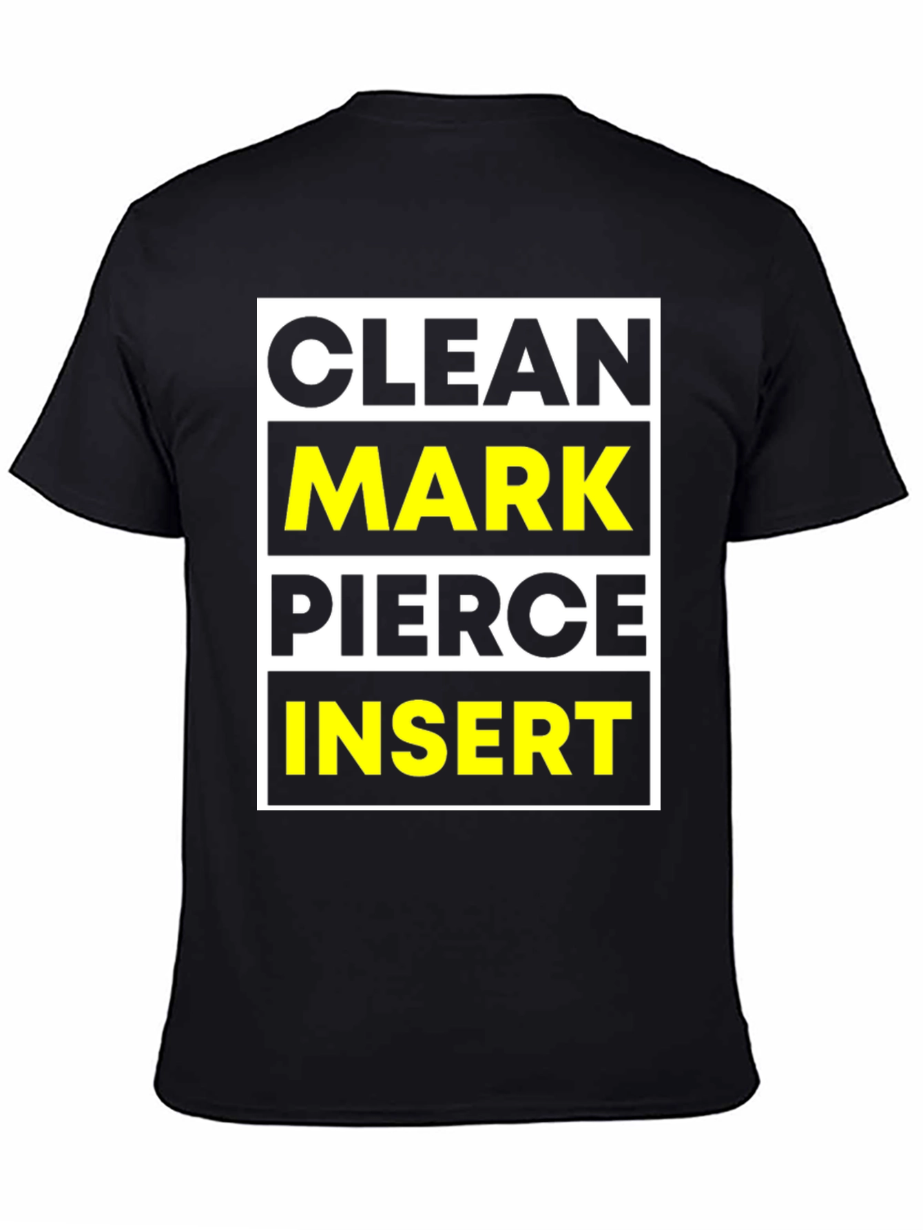 Clean Mark Pierce Insert Graphic Tee - Black