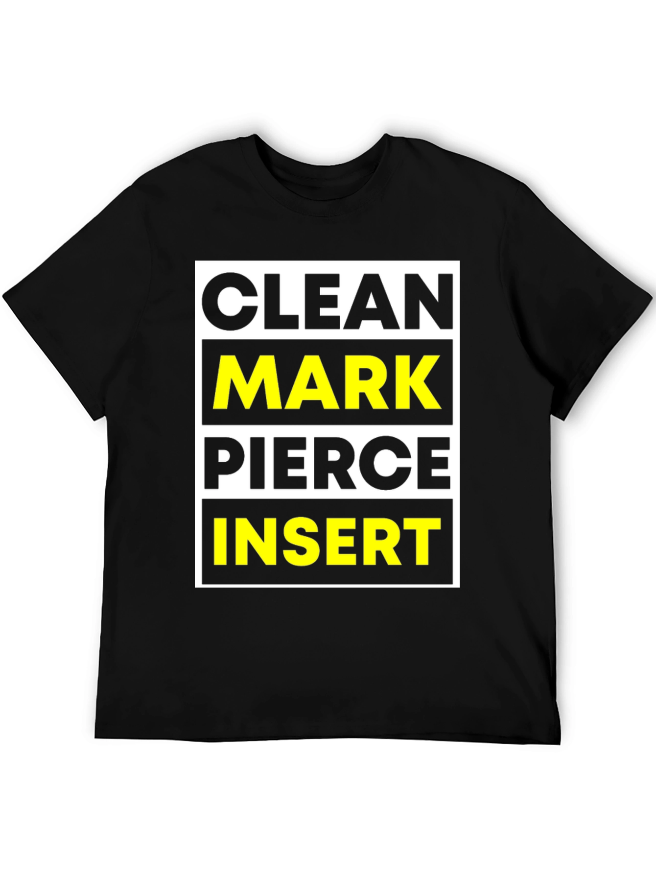 Clean Mark Pierce Insert Graphic Tee - Black
