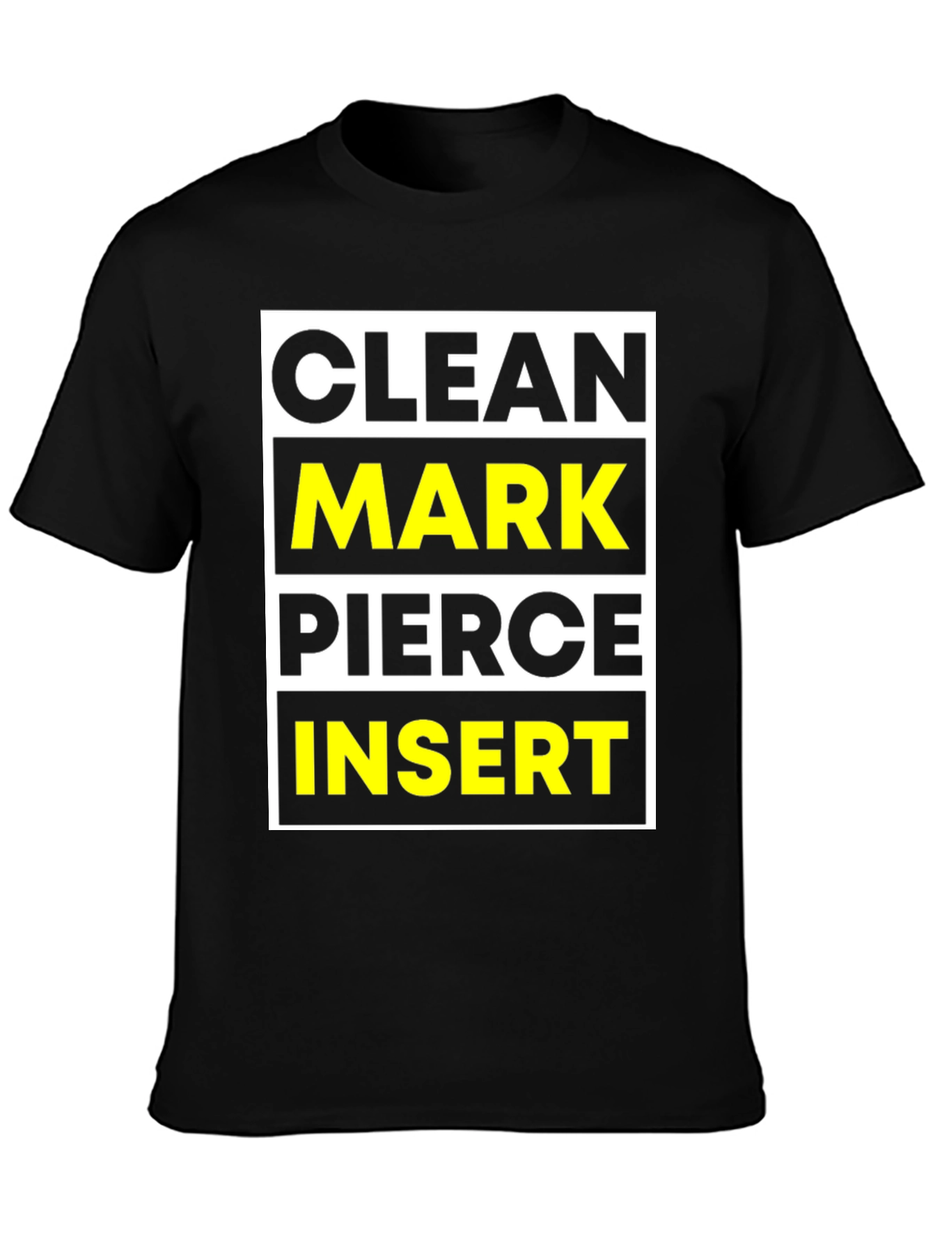 Clean Mark Pierce Insert Graphic Tee - Black