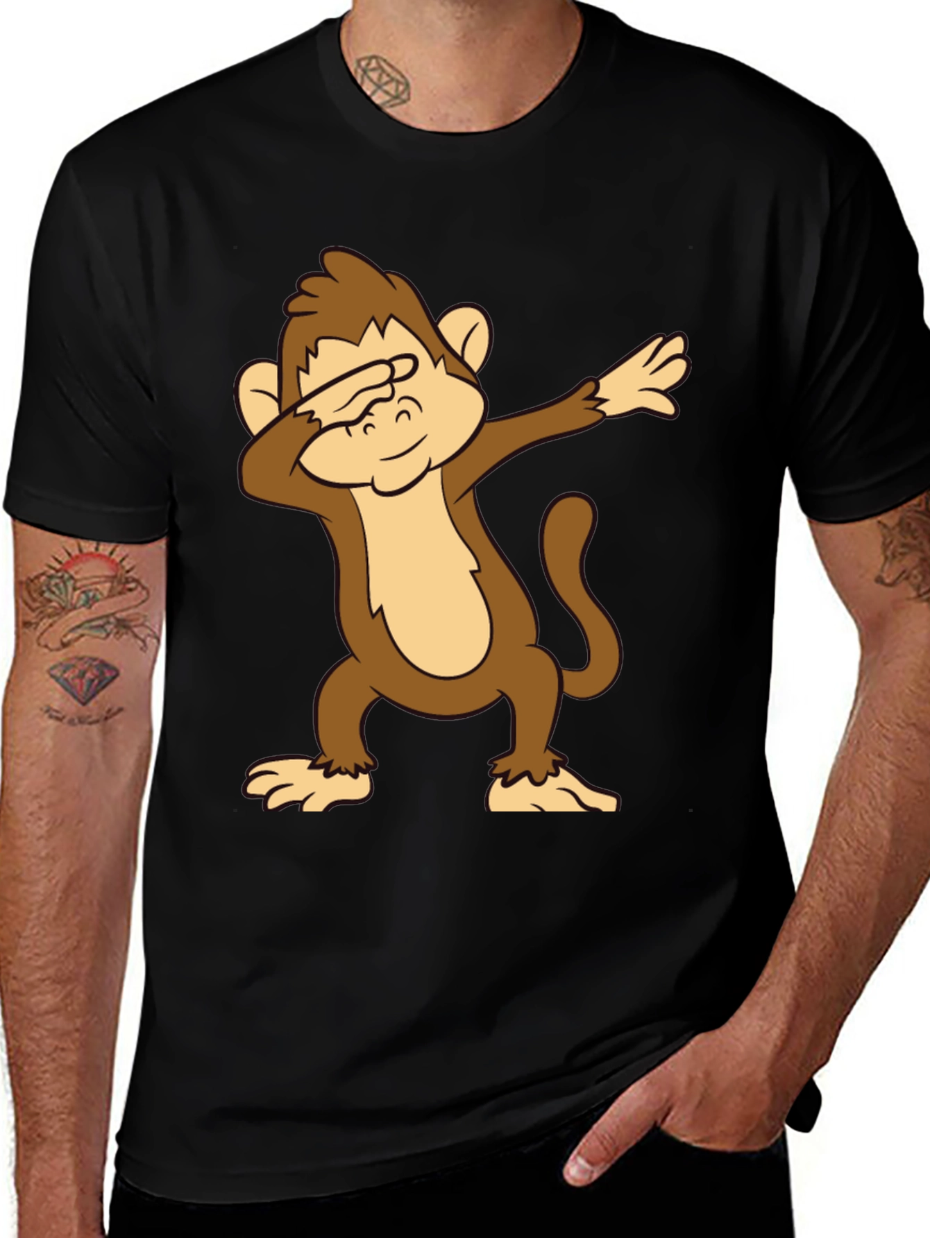 Dabbing Monkey Graphic Tee - Fun Novelty Shirt
