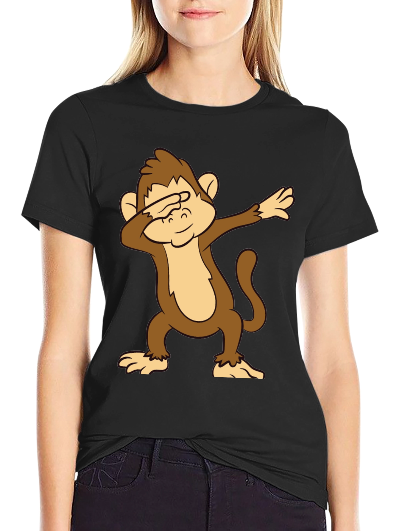 Dabbing Monkey Graphic Tee - Fun Novelty Shirt