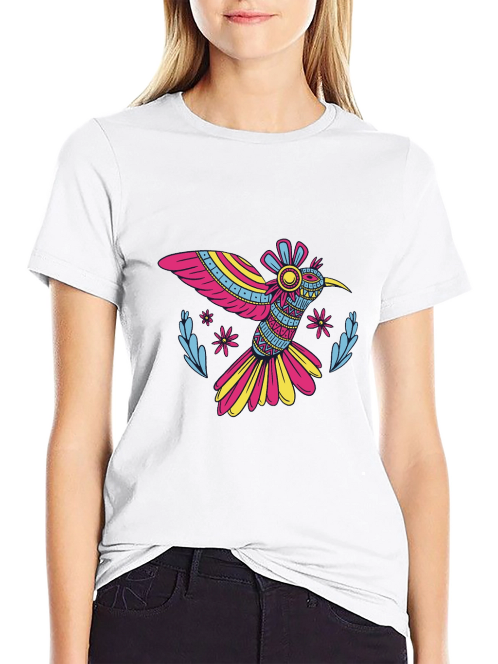 Hummingbird Graphic Black Tee