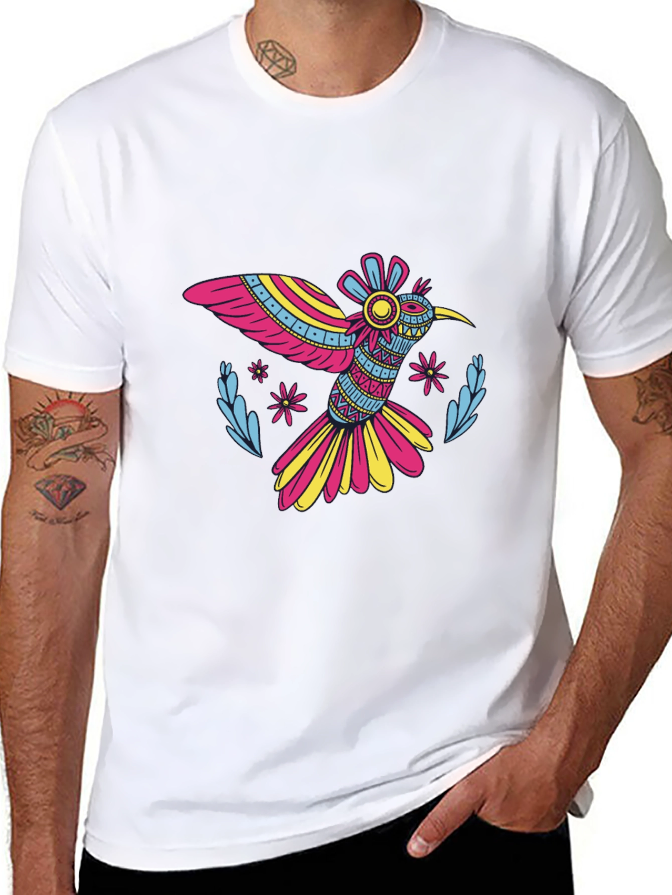 Hummingbird Graphic Black Tee