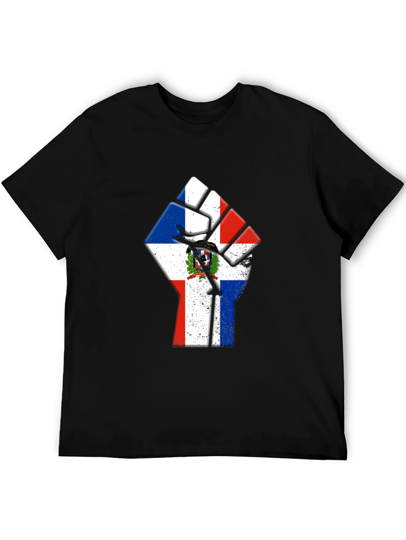 Dominican Republic Flag Fist Graphic Tee - Black