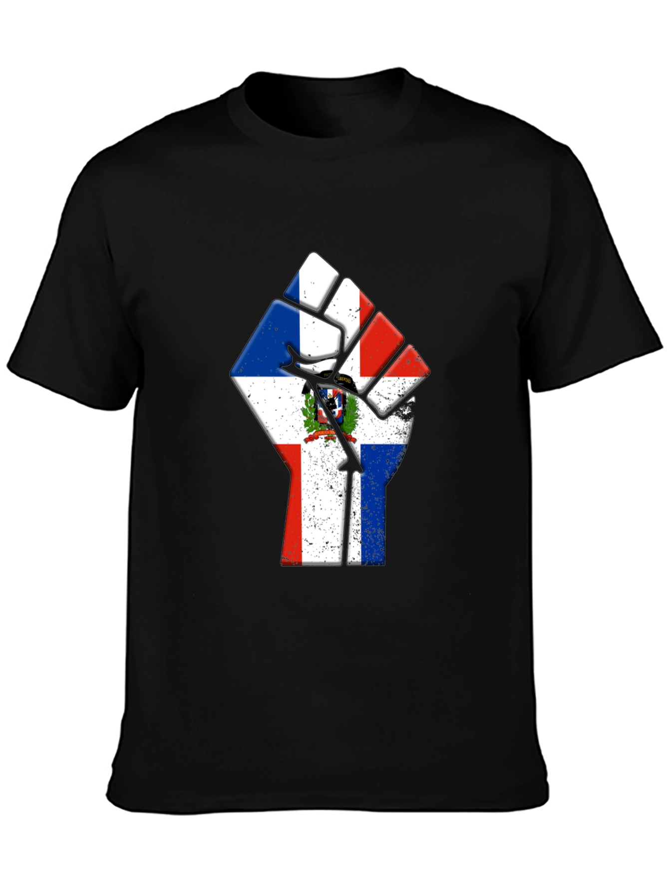 Dominican Republic Flag Fist Graphic Tee - Black