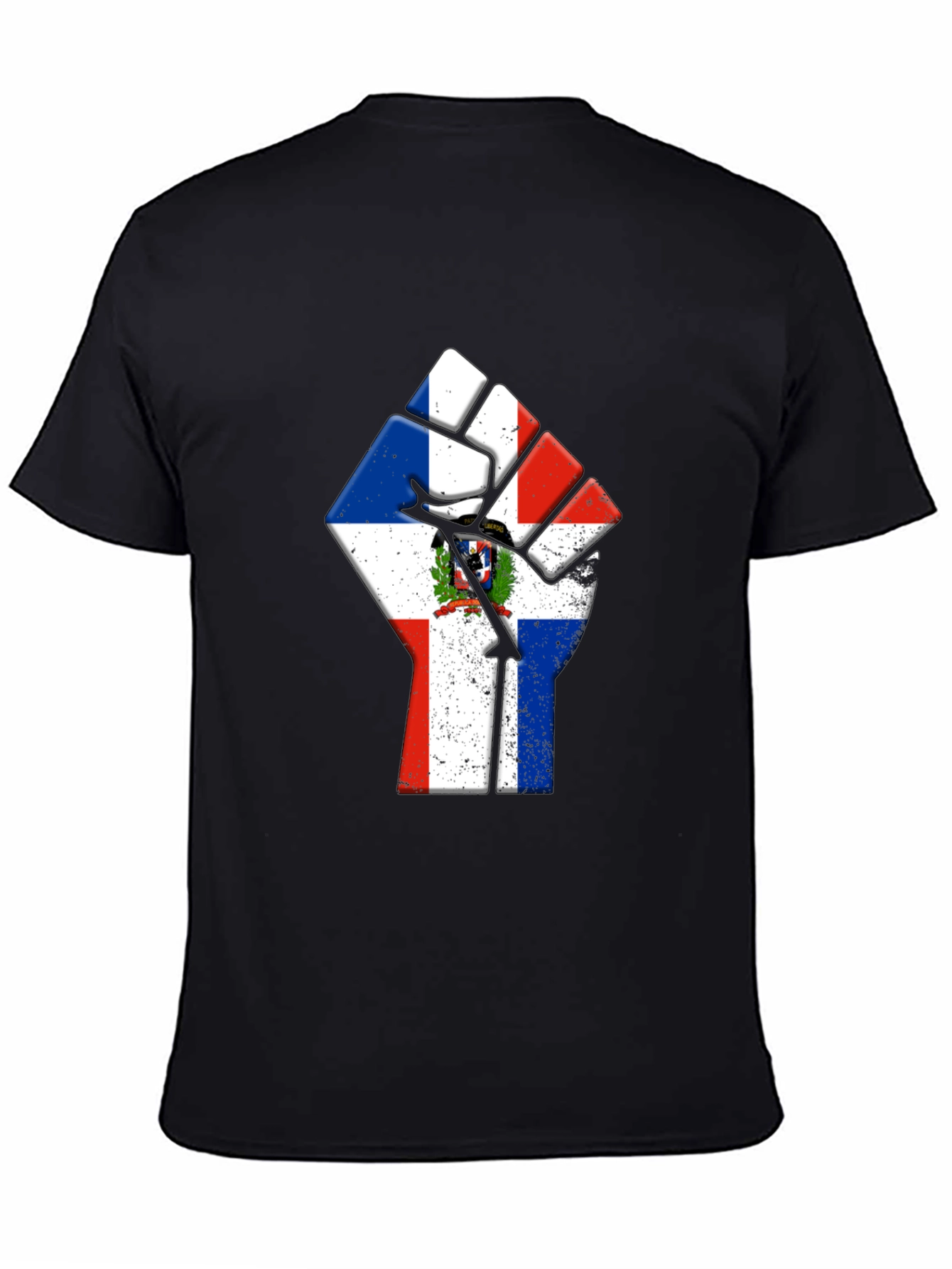 Dominican Republic Flag Fist Graphic Tee - Black