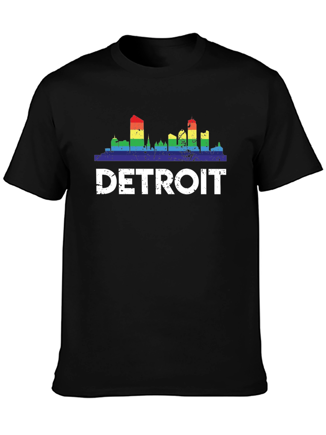 Detroit Pride Rainbow Skyline T-Shirt