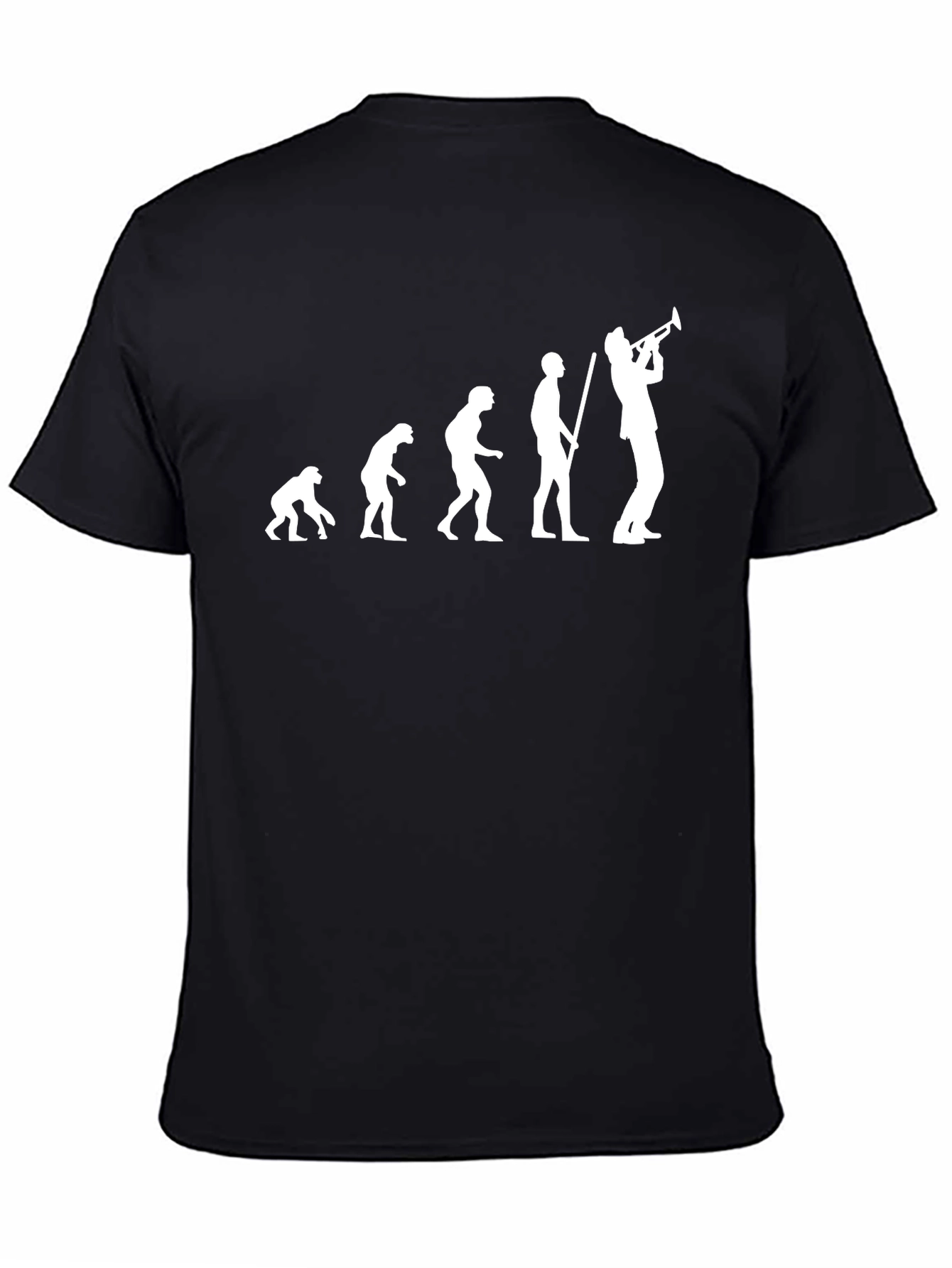 Evolution of Music Trumpet Player Black T-Shirt