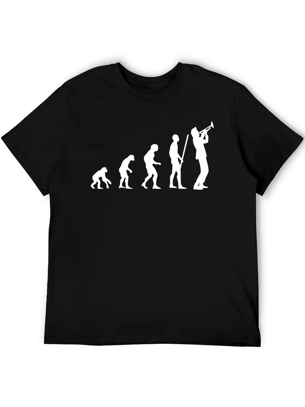 Evolution of Music Trumpet Player Black T-Shirt