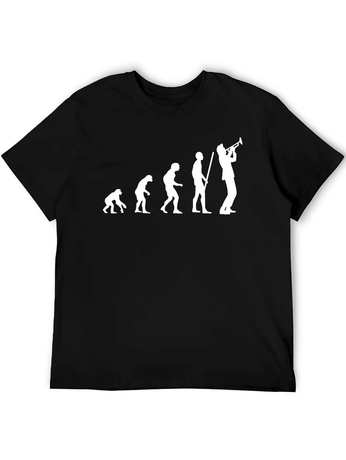 Evolution of Music Trumpet Player Black T-Shirt