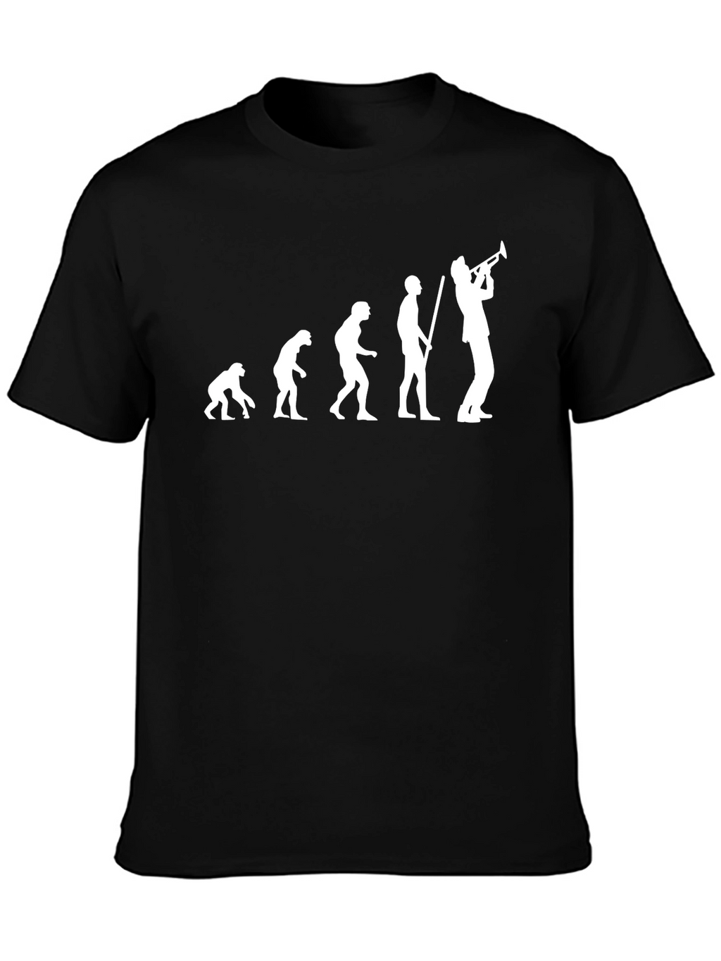 Evolution of Music Trumpet Player Black T-Shirt