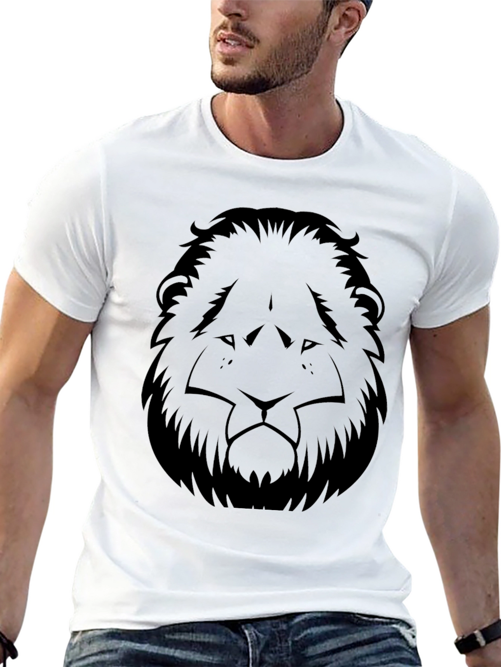 Black Lion Graphic Tee - Stylish Menswear