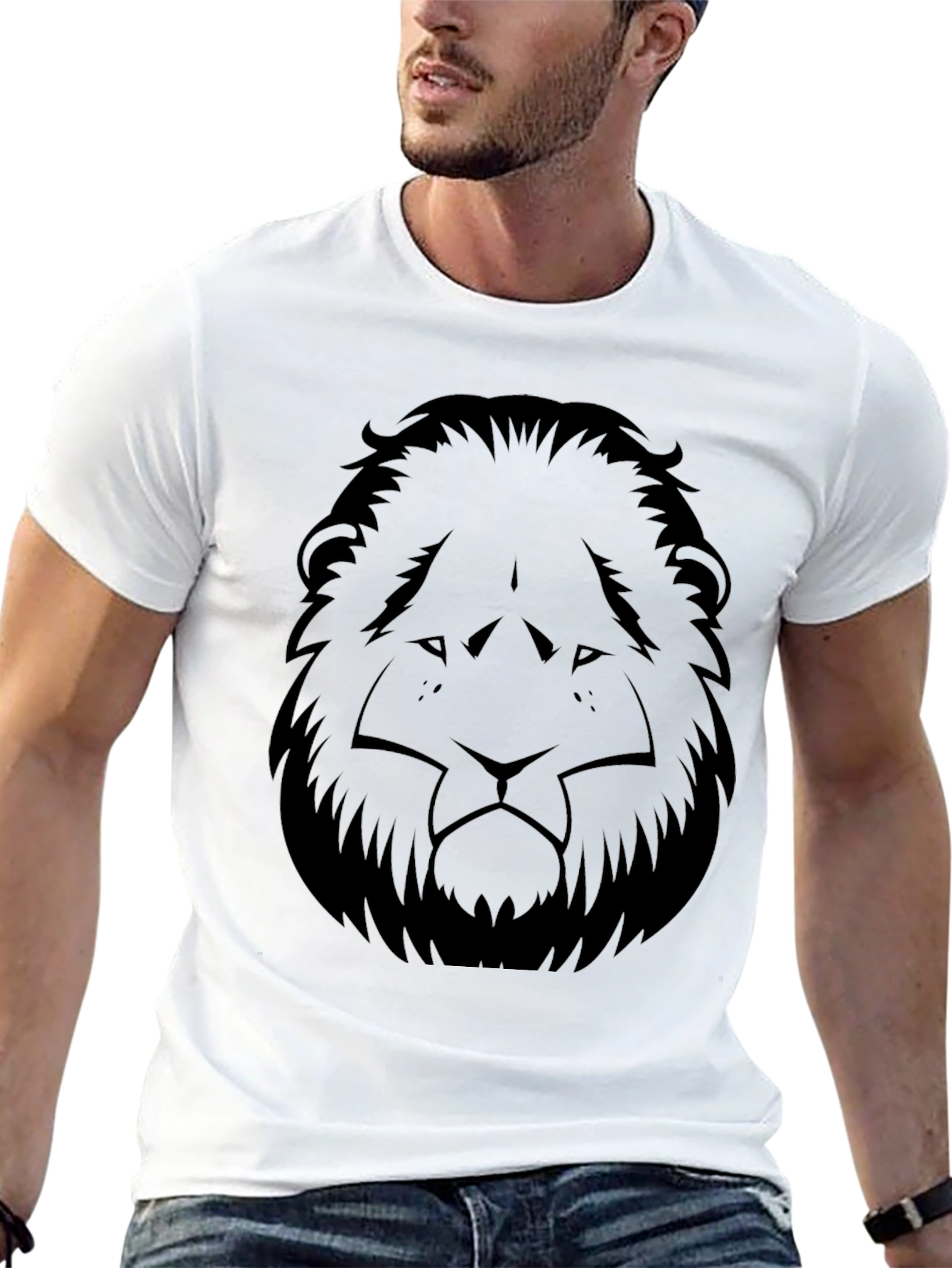 Black Lion Graphic Tee - Stylish Menswear