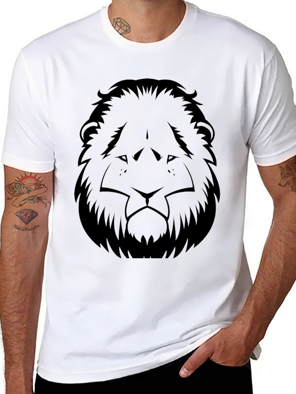 Black Lion Graphic Tee - Stylish Menswear