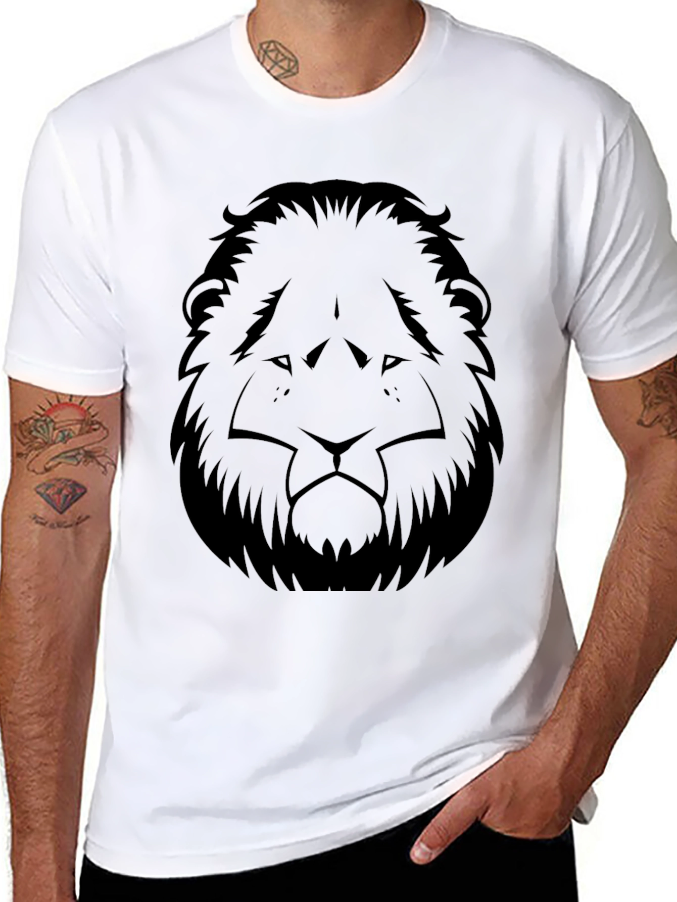 Black Lion Graphic Tee - Stylish Menswear