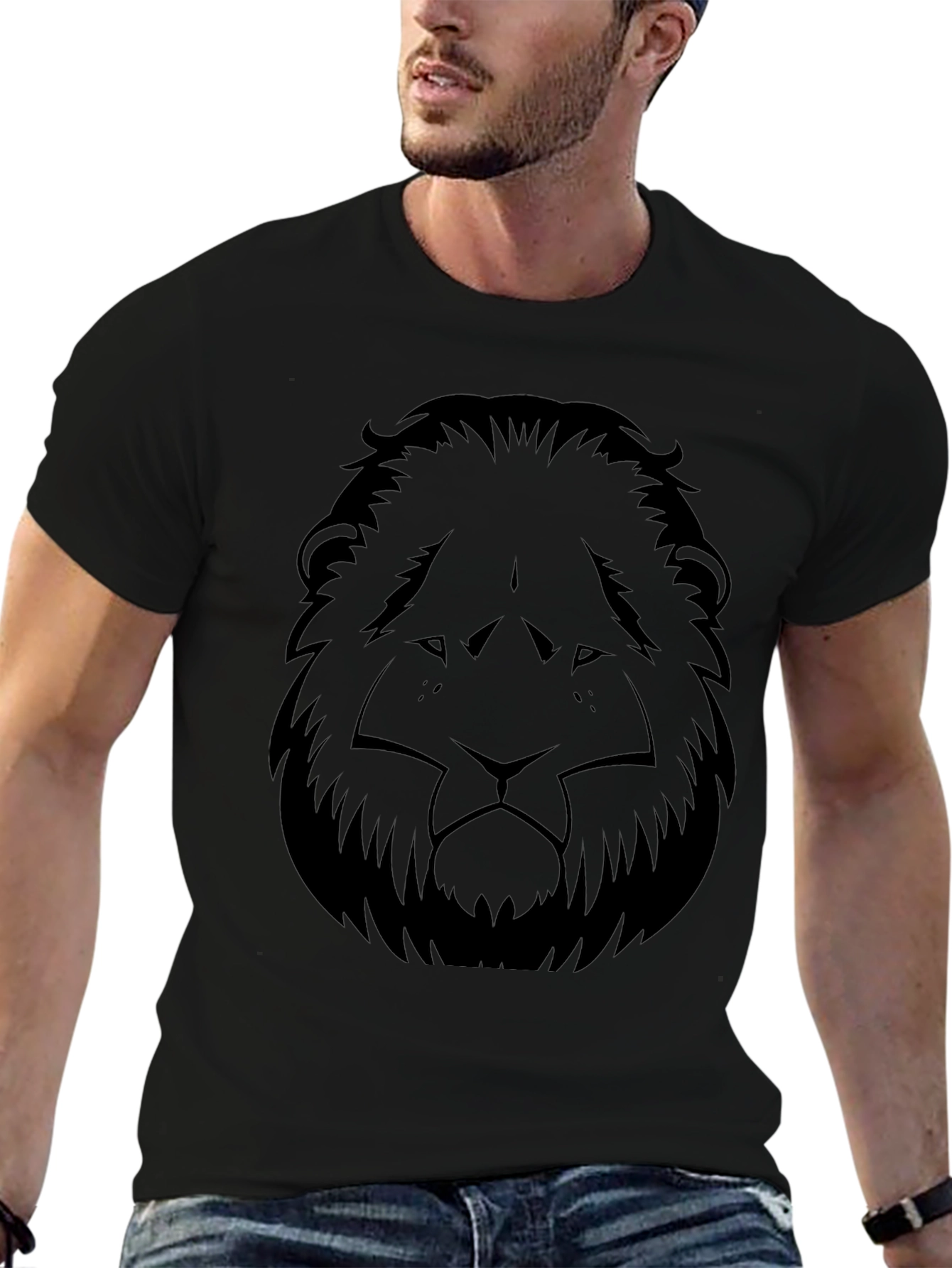 Black Lion Graphic Tee - Stylish Menswear
