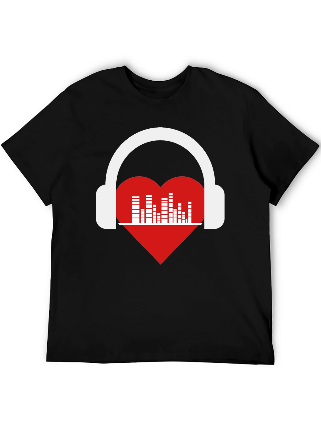Heart Music Headphones Graphic T-Shirt