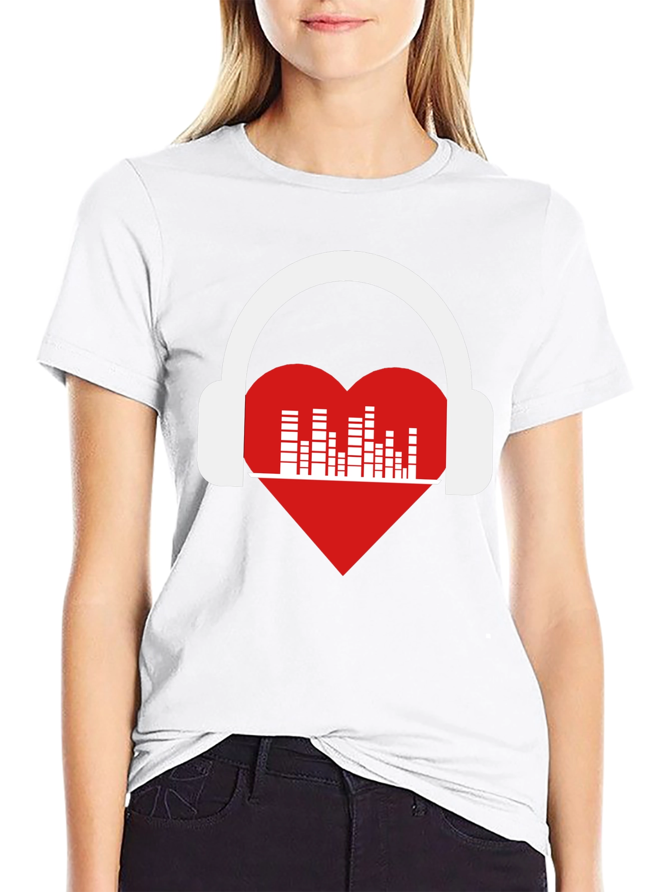Heart Music Headphones Graphic T-Shirt