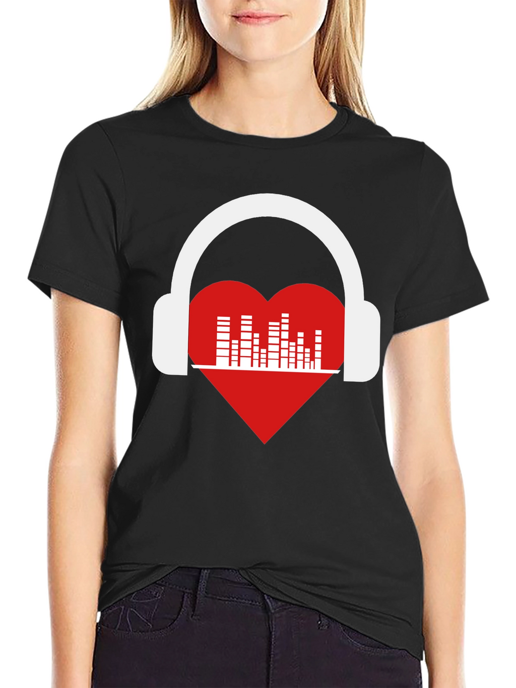Heart Music Headphones Graphic T-Shirt