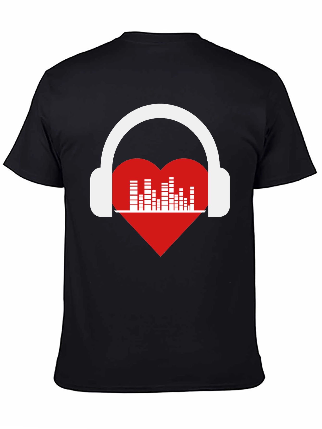 Heart Music Headphones Graphic T-Shirt