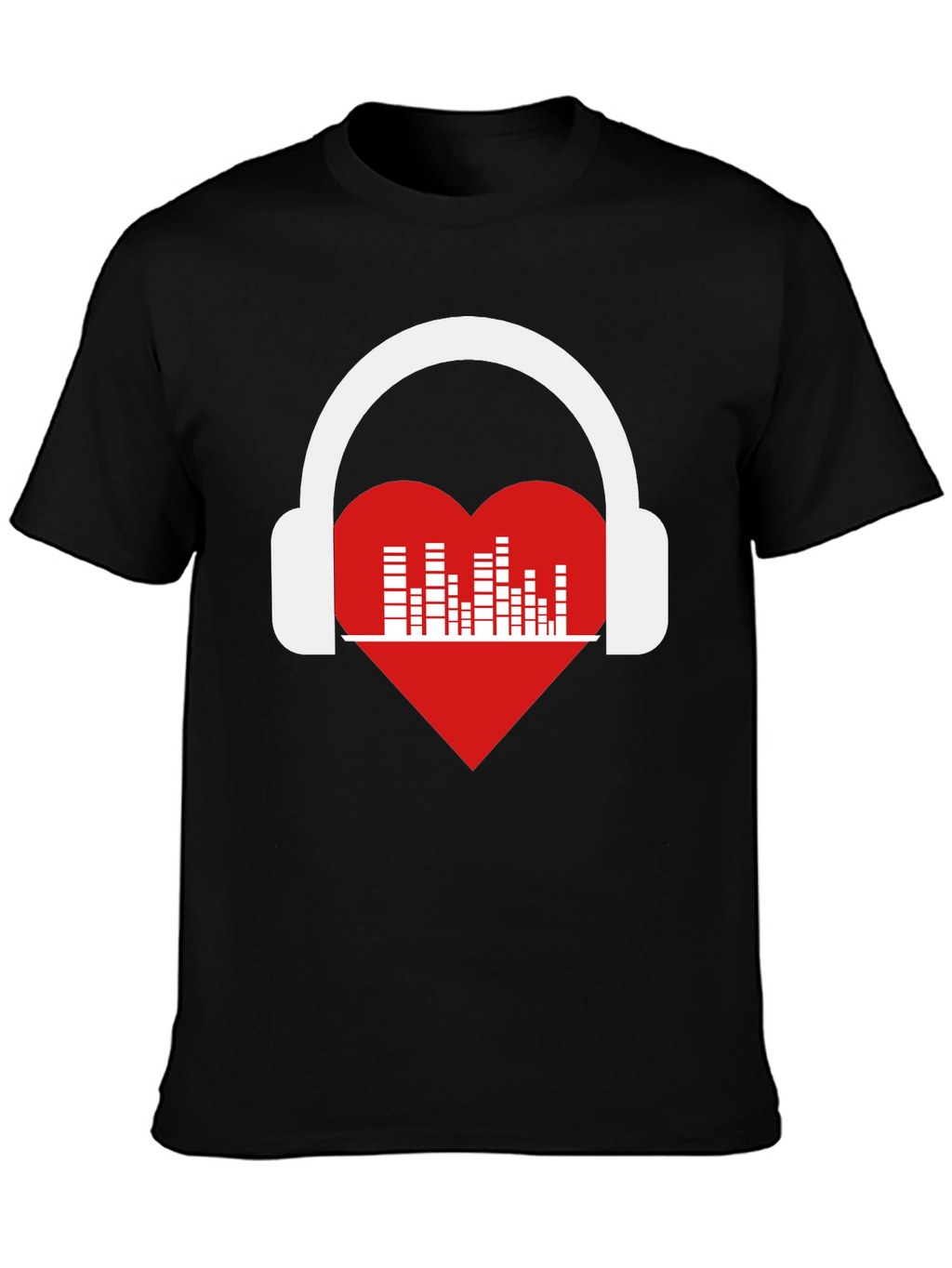 Heart Music Headphones Graphic T-Shirt