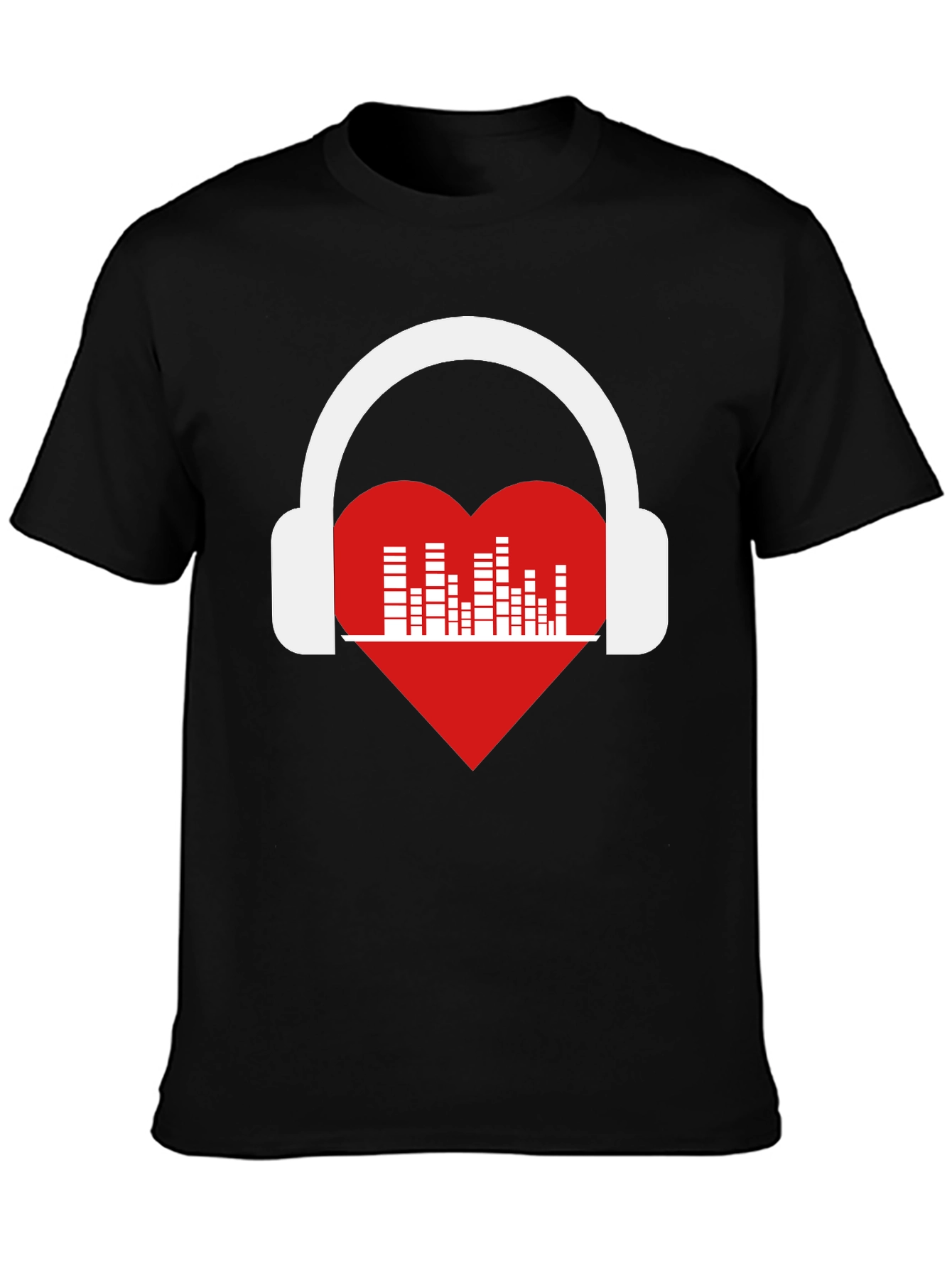 Heart Music Headphones Graphic T-Shirt