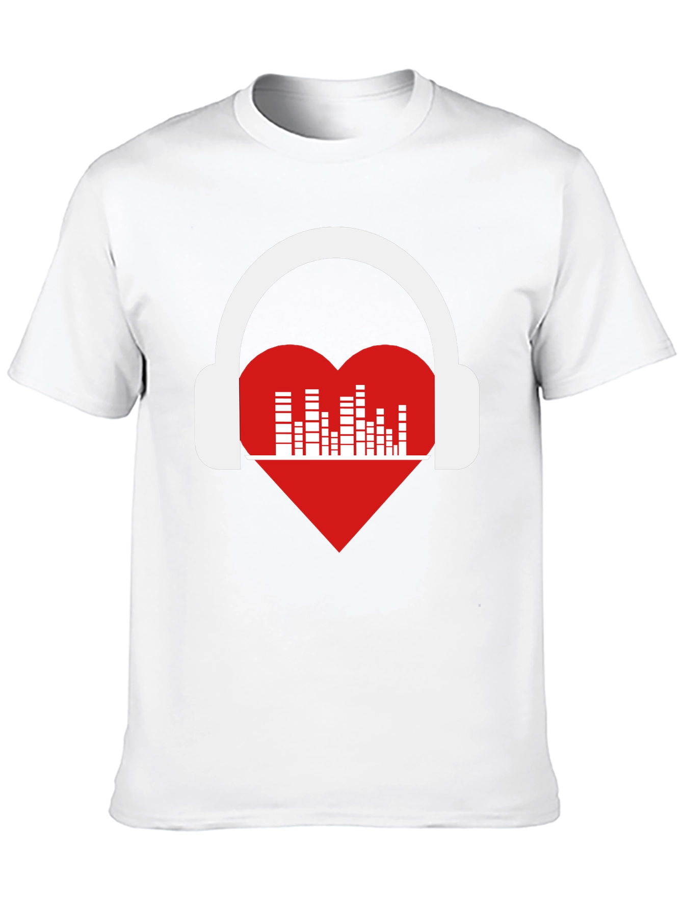 Heart Music Headphones Graphic T-Shirt