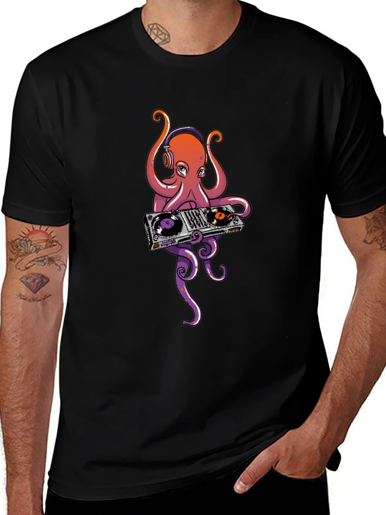 DJ Octopus Graphic T-Shirt - Cool Music Lover Tee